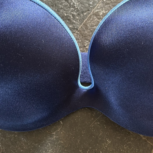 La Senza Body Kiss marine/blue Classic Plunge paddle underwire bra, 32DD - Picture 2 of 6